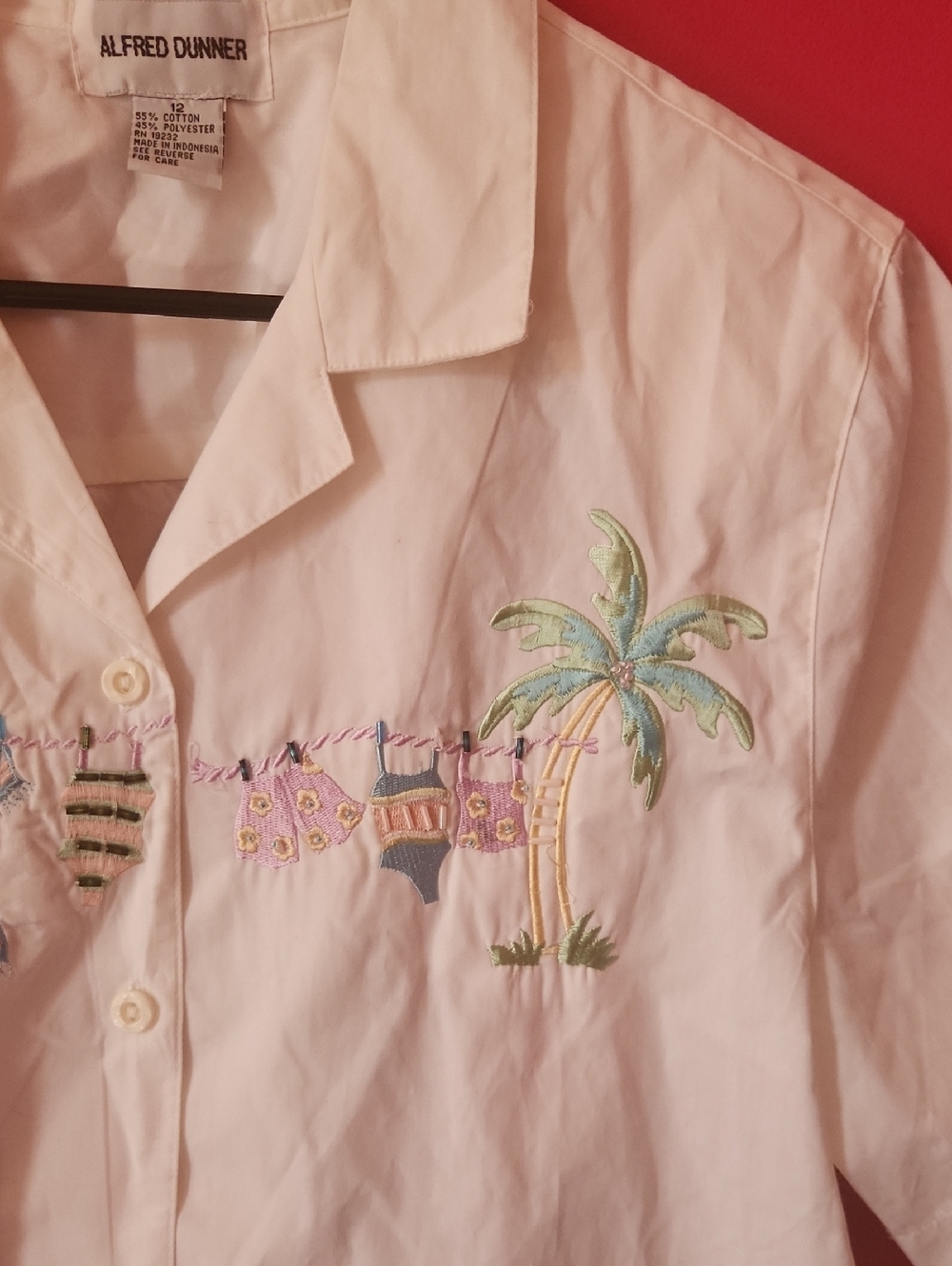 Alfred Dunner NWT Womens Summer, Tropical, Beach Graphic Vacation Shirt Sz 12 - Picture 4 of 10